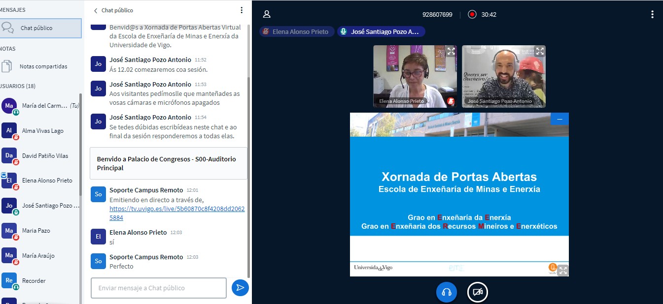 La EE de Minas y Energía presentó su oferta académica al alumnado de Bachillerato en una jornada de puertas abiertas virtual